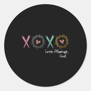 Sticker Rond Xoxo Amour Toujours Dieu 