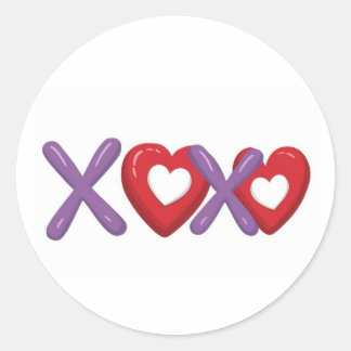 Sticker Rond XOXO Print sticker,Valentines Day 