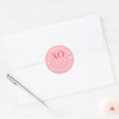 Sticker Rond XOXO rose Personnalisé Saint Valentin (Enveloppe)