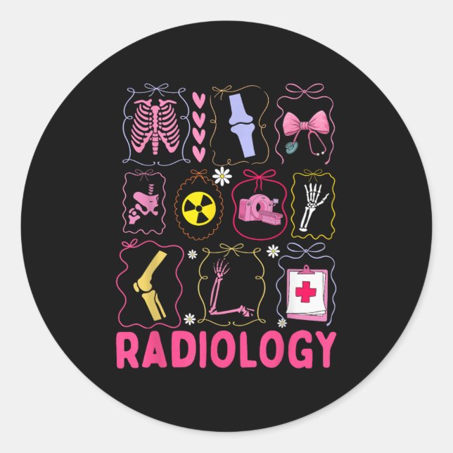 Sticker Rond Xray Rad Tech Radiologie Santé Appréciation Te (Devant)