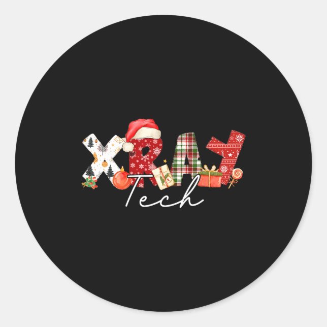 Sticker Rond Xray Tech Christmas Bow Rad Tech Radiology Gift Me (Devant)
