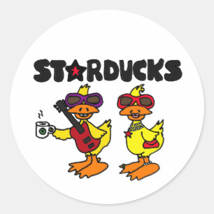 Sticker Rond XX bande dessinée de canard de Starducks