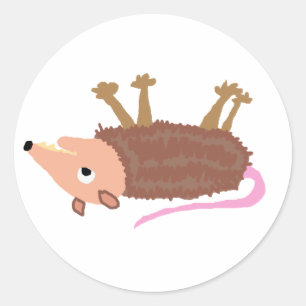 Sticker Rond XX bande dessinée morte drôle d'animal tué sur 