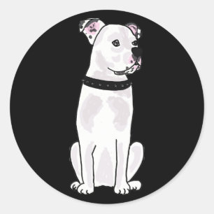 Sticker Rond XX bouledogue américain mignon avec le collier