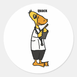 Sticker Rond XX docteur drôle de canard