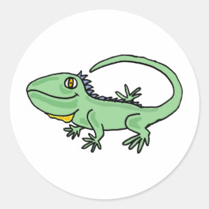 Sticker Rond XX- Drôle Carton d'Iguana