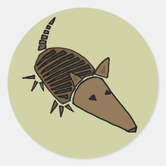 Sticker Rond XX- Funky Armadillo Art