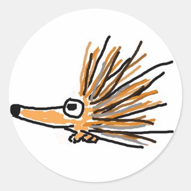 Sticker Rond XX- Porcupine funky (Devant)