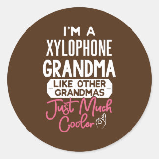 Sticker Rond Xylophone de la fête des Mères Cool Grand-mère
