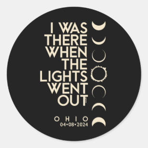 Sticker Rond Y Avait-Il Dans L'Ohio Total Éclipse Solaire 2024