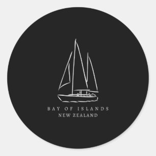 Sticker Rond Y des îles Nouvelle-Zélande Souvenir Groupe de Yac