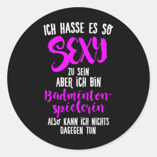 Sticker Rond Y Joueur de badminton, navette Badminton