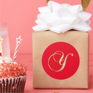 Sticker Rond Y or monogramme