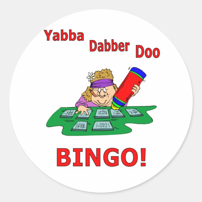 Sticker Rond Yabba Dabber Doo - BINGO (Devant)
