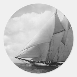 Sticker Rond Yacht Amérique c1910