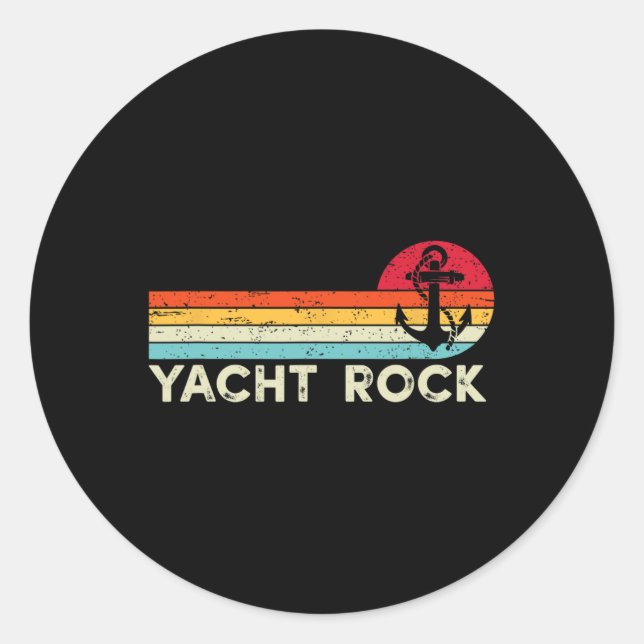 Sticker Rond Yacht Rock vintage (Devant)