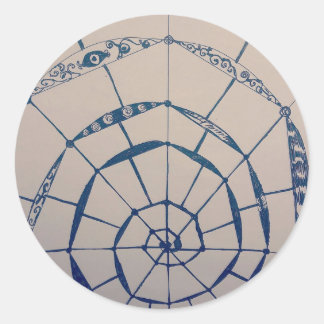 Sticker Rond yaei spiderwebs art 