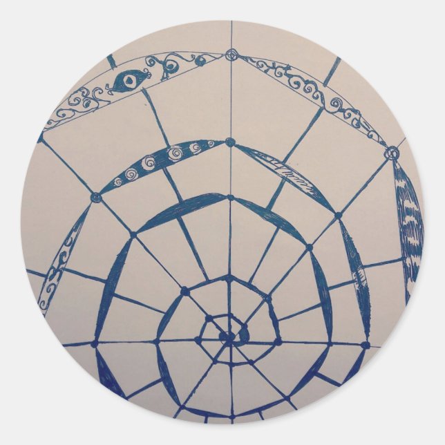 Sticker Rond yaei spiderwebs art  (Devant)
