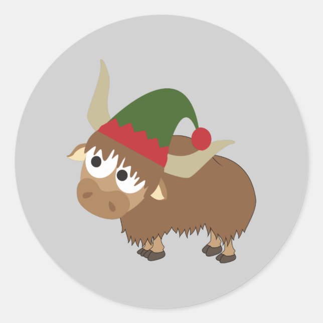 Sticker Rond Yak Christmas Elf (Devant)