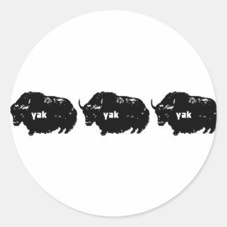 Sticker Rond Yak Yak Yak