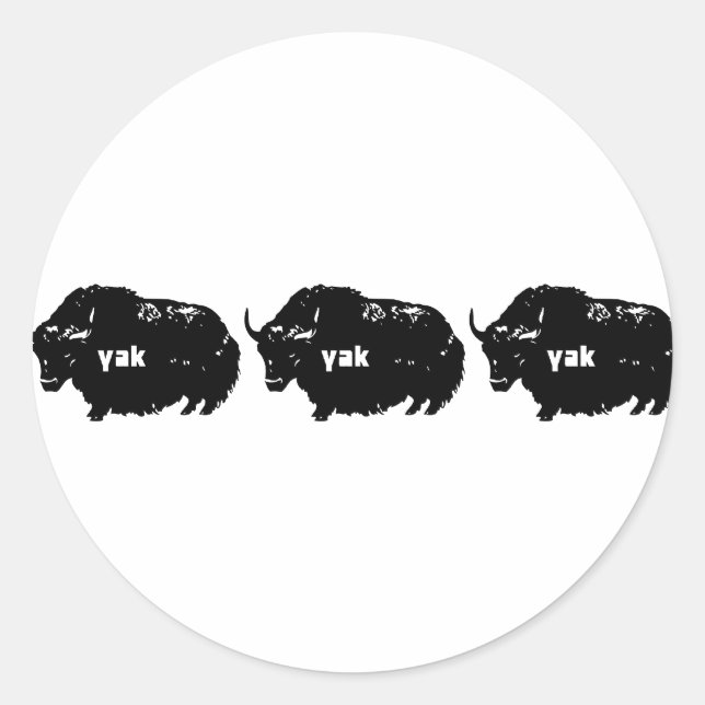 Sticker Rond Yak Yak Yak (Devant)