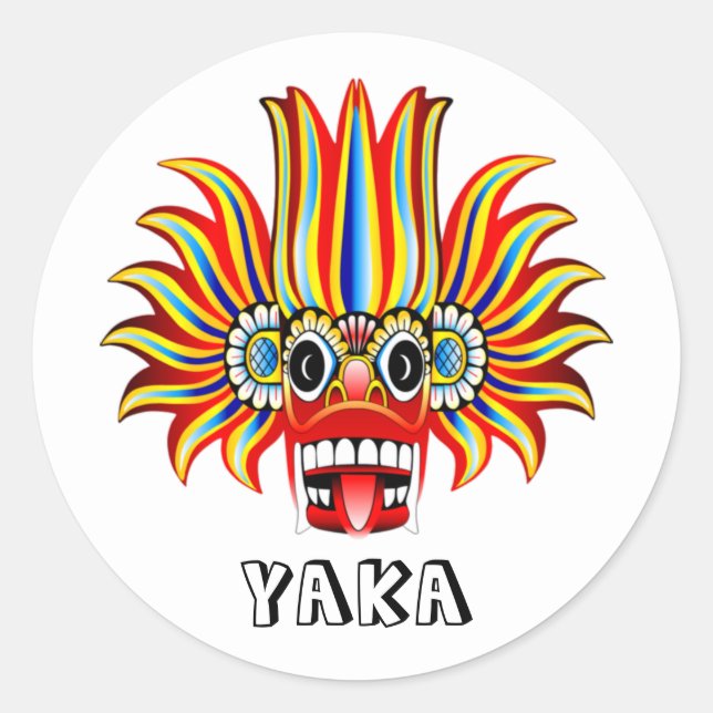 Sticker Rond Yaka (diable Sri Lanka) design T-shirt Classic Rou (Devant)