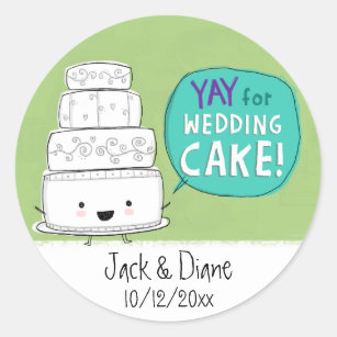 Sticker Rond YAY pour le gâteau de mariage !  Personnalisable
