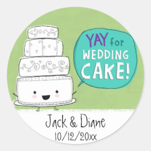 Sticker Rond YAY pour le gâteau de mariage !  Personnalisable