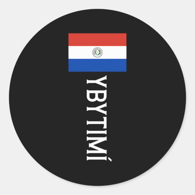 Sticker Rond Ybytimã Paraguay Drapeau Emblem Escudo Bandera Cre (Devant)