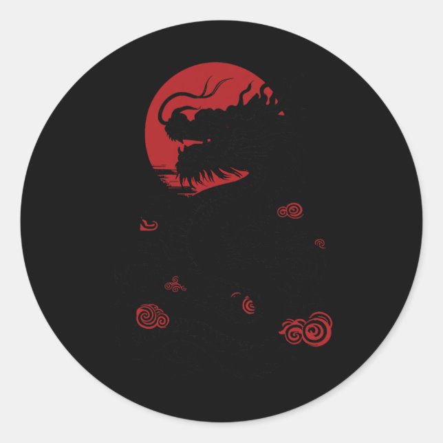 Sticker Rond Year Of Dragon Chinese New Year 2024  (Devant)