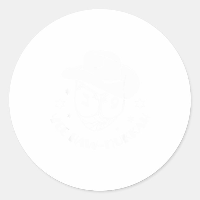 Sticker Rond Yee Haw-nukkah Hanukkah Chanukah Dreidel Festival  (Devant)