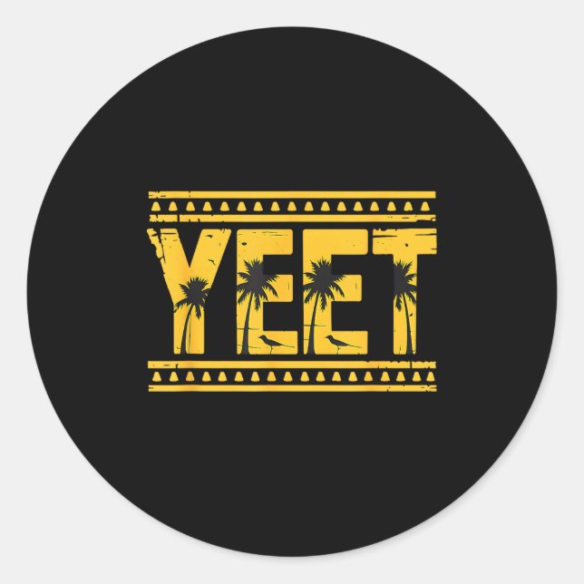 Sticker Rond Yeet Tribal Art Meme Funny Slang  (Devant)