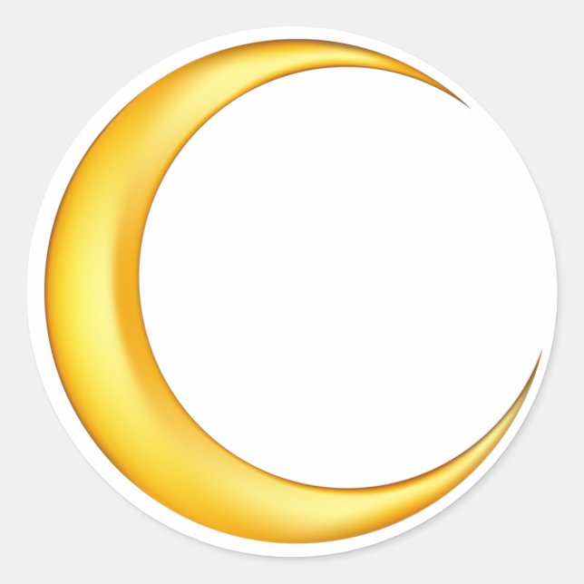 Sticker Rond Yellow Crescent Moon (Devant)