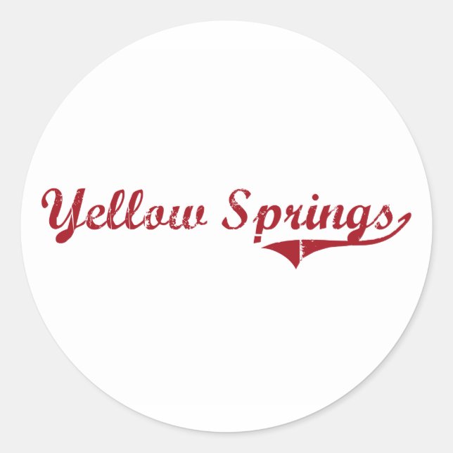 Sticker Rond Yellow Springs Ohio Design classique (Devant)