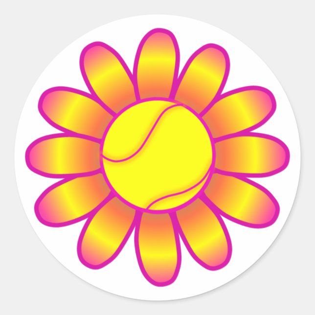 Sticker Rond Yellow Tennis Girl (Devant)
