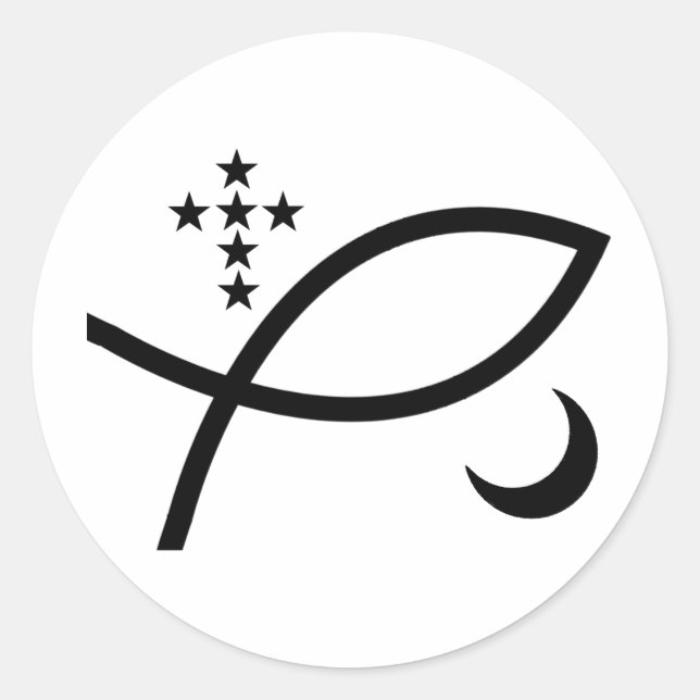 Sticker Rond Yemaya Veve en noir (Devant)