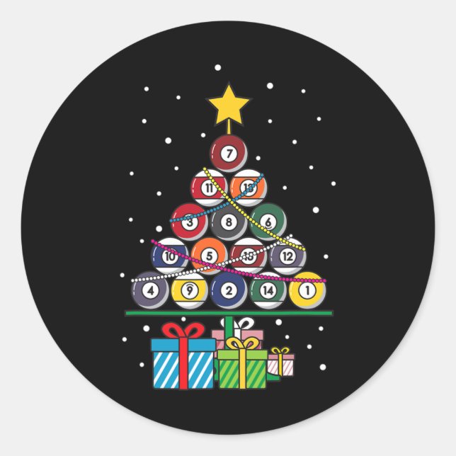 Sticker Rond Yeoys Sports Et Activités Cadeaux Billiard Ll Xmas (Devant)