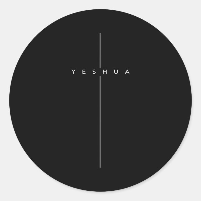 Sticker Rond Yeshua Cross Christian Jesus Bible Verse  (Devant)