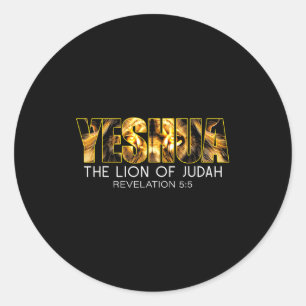 Sticker Rond Yeshua Lion de Juda Jésus Religieux Chrétien Rev