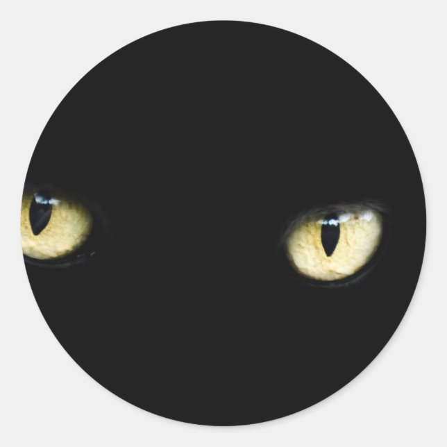Sticker Rond Yeux de chat noir (Devant)