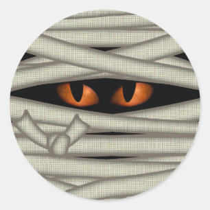 Sticker Rond Yeux de maman Halloween Orange ID685