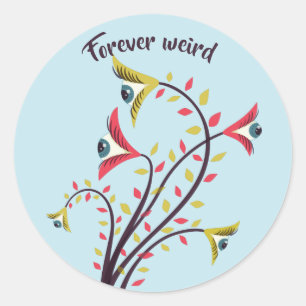 Sticker Rond Yeux regardants fixement de fleurs colorées pour