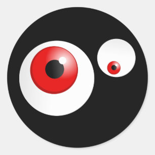 Sticker Rond Yeux rouges