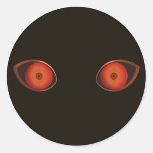 Sticker Rond Yeux rouges très mal