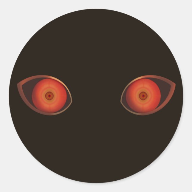 Sticker Rond Yeux rouges très mal (Devant)