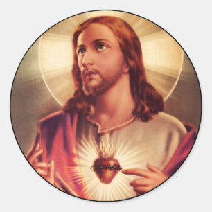 Sticker Rond Yeux Sauveurs Élevés Vers Le Ciel