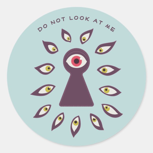 Sticker Rond Yeux-trou-clé paranoïaque antisocial (Devant)
