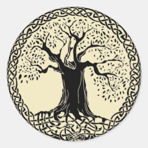 Sticker Rond Yggdrasil Wikinger Baum Midgard Odhin