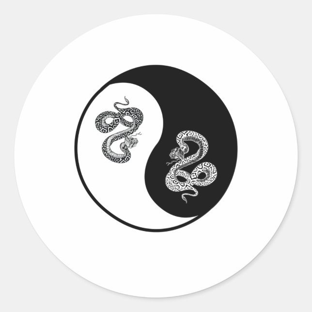 Sticker Rond Yin et yang conception de serpent sur arrière - pl (Devant)