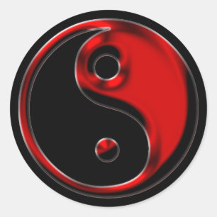 Sticker Rond Yin rouge Yang